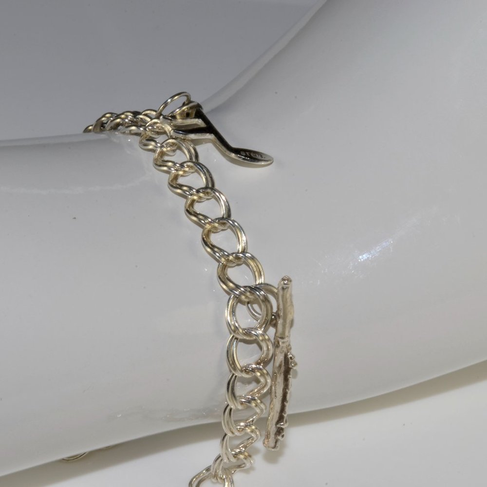 Vintage Sterling Silver Bracelet Musical Charms